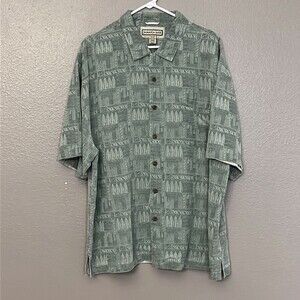 Jamaica Jaxx Men’s Silk Hawaiian Vacation Short Sleeve Button Down Shirt XXL